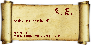 Kökény Rudolf névjegykártya
