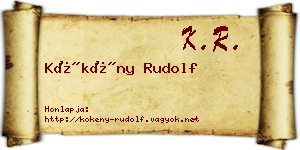 Kökény Rudolf névjegykártya